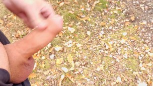 Huge cum in city central park, I could be caught any single moment