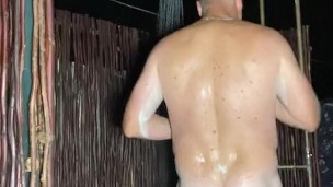 Cum and pee in the pool and shower