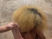 Horny masturbation in the bathroom with buttplug