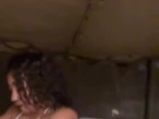 Ebony Amateur Fuck her sister husband in the hot tub on snapchat 15/16