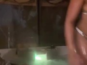 Ebony Amateur Fuck her sister husband in the hot tub on snapchat 7/16