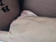 Blonde gives a blowjob while driving a car and gets her pussy fucked like an insatiable female dog 2/16