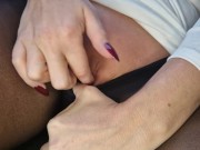 Blonde gives a blowjob while driving a car and gets her pussy fucked like an insatiable female dog 3/16