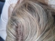 Blonde gives a blowjob while driving a car and gets her pussy fucked like an insatiable female dog 9/16