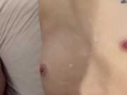 I'm already late and I still have to lick his balls so he can cum on my small tits before leaving fo 16/16