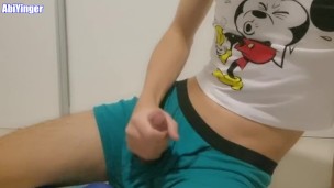 Twink Skinny Boy Cumming Wearing His Underwear