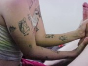 Some Cock Worship Turns Into An EXPLOSIVE Cumshot On Her Chest