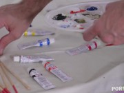 Breathtaking Teen Irina Cage Fingers Herself Before Sucking And Fucking Local Artist 1/16