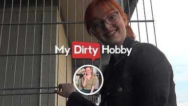 MyDirtyHobby - Awesome Iva_Sonnenschein gets sprayed with cum in public