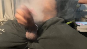 blowing clouds and stroking