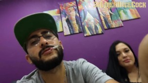 She came for a job interview, but the slut came without panties ready to give me a good test blowjob