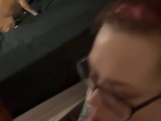 BBW stepmom MILF gives blowjob to morning wood he cums on her big tits his pov 2/16