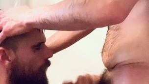 Sucking his dick till he blows
