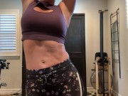 Over 40 Gym Slut Workout Then Strips Naked And Shows Her Tits and Pussy