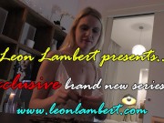 Tight Pussy Hot Blonde plays with Balls to have more precum dripping on the table for her Puzzle Fixative 1/16