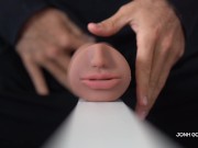 Mouth fucked from the inside with big dick. Fleshlight fuck and moaning 3/16