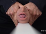 Mouth fucked from the inside with big dick. Fleshlight fuck and moaning 4/16