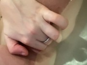 Blonde masturbate in her bathroom texting her boyfriend and cum 7/16