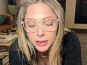 Slutty blonde sucks my cock before the party 14/16