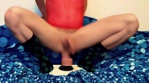HOT Twink Ride BALL'S DEEP Dominic Pacifico DILDO from Mr Hankey's toys ANAL Orgasm Hands FREE CUM