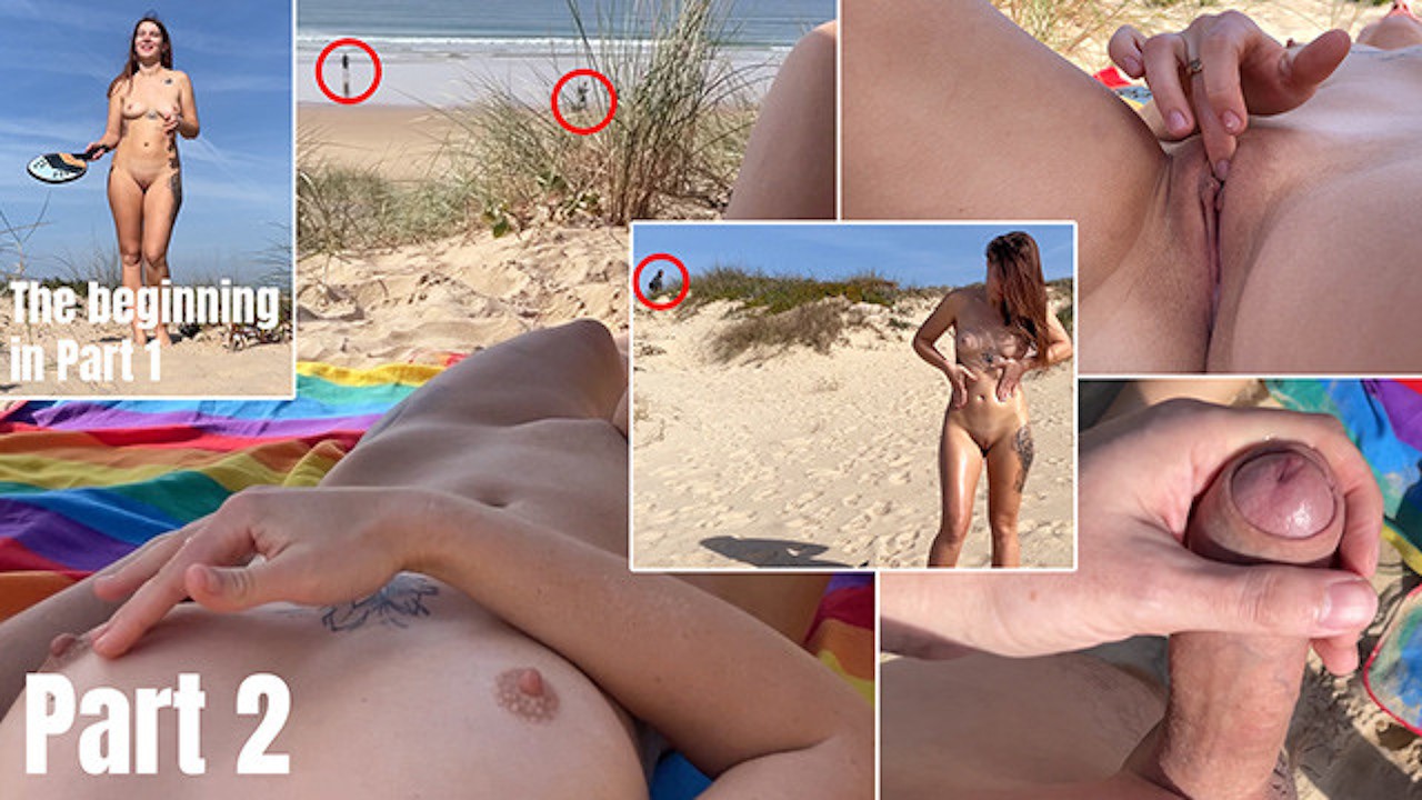 One day at the public nudist beach at Portugal. Masturbation and handjob behind strangers. PART 2 - RedTube