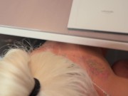 MILF secretary fucks her boss from under the desk while he is in a ZOOM meeting 7/16