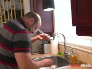 A Tattooed Babe is Nailed by the Pumber's Big Pipe 2/16