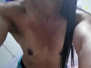 showing her toned muscles, spectacularly beautiful woman