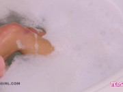 Pretty Blonde shows cute pussy & pretty feet in bath 6/16