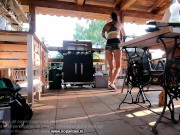 Neighbor throw a party with sexy and horny lesbian BFF girlfriend with girlfriends come together to show bare ass and pussy 10/16