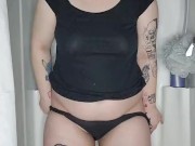 Shower strip tease and pissing myself 10/16