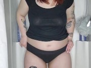 Shower strip tease and pissing myself 8/16