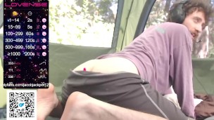 Daddy Twerking bubble butt outside camping ready to fuck