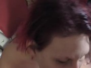 Sexy milf loves sucking my hard  white cock 1/16