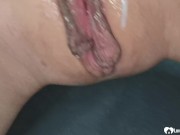 Babe lets me cum over her pussy