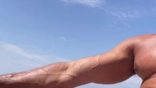 Diego Barros joyriding his vespa with his long brazilian joy stick blowing in the wind 