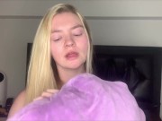 Girl humping pillow with dildo for massive orgasm! 1/16