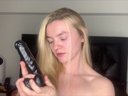 Girl humping pillow with dildo for massive orgasm! 2/16