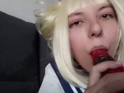 COSPLAY SLUT - Toga Himiko (Boku no hero) masturbating and playing with her dragon dildo 14/16