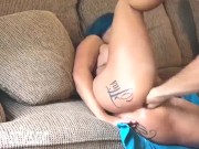 Hot wife anal fisted and fucked with a huge strapon dildo till she squirts 10/16