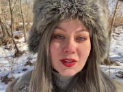 Vilu Vidish IS SUCKING DICK IN THE WINTER FOREST