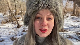 Vilu Vidish IS SUCKING DICK IN THE WINTER FOREST