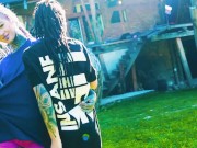 Tattooed Skinny Girl get suspended on a tree - Shibari Bondage Sesion in public 16/16