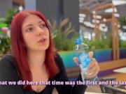 Fucking with a friend in a public toilet so that her boyfriend doesn't find out about cheating! 1/16