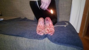 Candle Wax Feet Fun