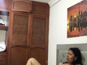 Horny girl masturbating until orgasm. 11/16