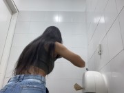 20-year-old girl can't hold back her desire and jerks off in the doctor's bathroom 13/16