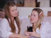 ULTRAFILMS Two horny college girls Erika Eden and Olivia Sparkle having sex on the couch 1/16