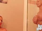 Busty MILFs Eating Pussy While On Shower 12/16