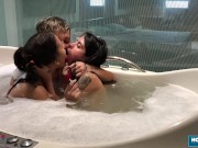 Guy ends up with two girls in jacuzzi 2/16
